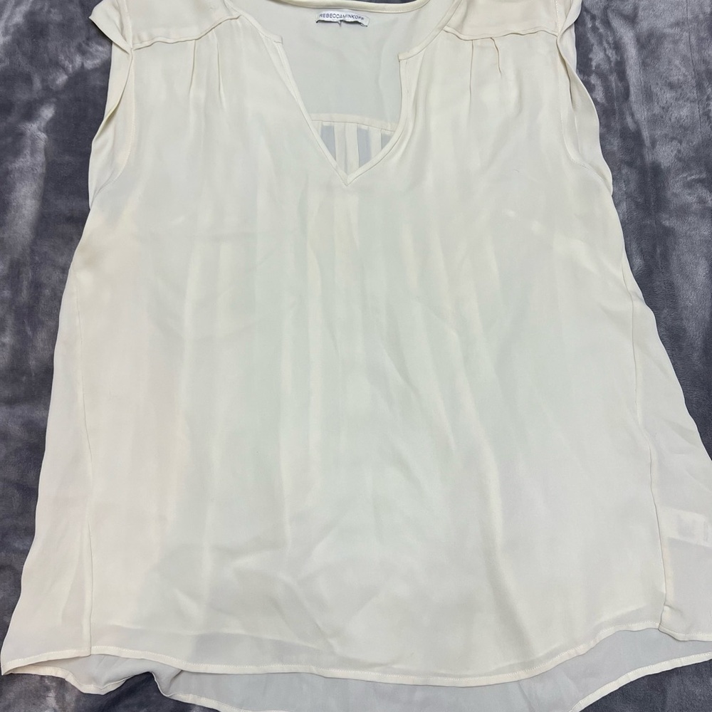 Rebecca Minkov silk pleat back blouse